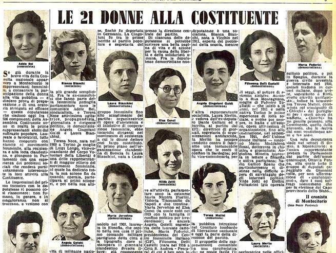 Le donne, la Costituente, la Costituzione e l'uguaglianza | Ultim'ora di diritto ed economia